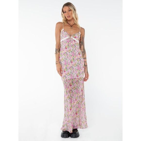 NWT Princess Polly Emily Maxi Dress Pink Floral - Picture 5 of 15
